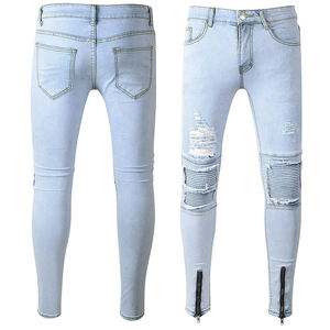 Pantalones vaqueros para hombre al por mayor pantalones vaqueros ajustados con logotipo personalizado disponible diseño clásico de bolsillo adecuado para ropa informal - Product Image 6