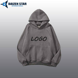 เสื้อฮู้ดผู้ชายลำลองสำหรับฤดูหนาว ผ้าฝ้ายฟลีซ 100% เป็นมิตรกับสิ่งแวดล้อม ระบายอากาศ กันลม สีพื้น ปักโลโก้ด้านหน้าได้ น้ำหนัก 300 กรัม 500 - Product Image 3