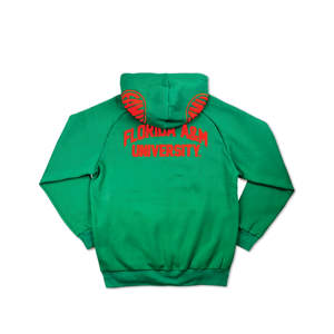 Custom Logo 60% Cotton 40% Polyester 350 gsm Fleece Chenille Embroidery <b>Green</b> Floroda A&M Pullover <b>Hoodie</b> - Product Image 2