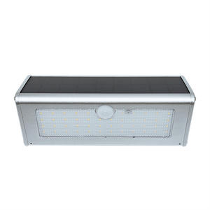 <span class=keywords><strong>Lampe</strong></span> murale <span class=keywords><strong>solaire</strong></span> à capteur de mouvement micro-ondes en aluminium 46 LED 1000 lm 4500 mAh IP65 pour extérieur - Product Image 1