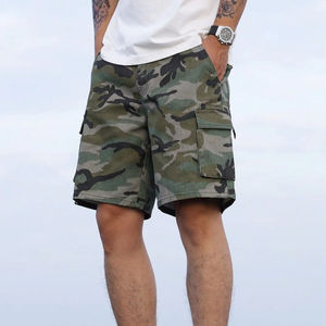 Pantalones cortos de hombre personalizados Pantalones cortos de mezclilla cargo Lavado claro y oscuro con patrón de camuflaje Pantalones cortos casuales de talla grande Tela de alta calidad - Product Image 3