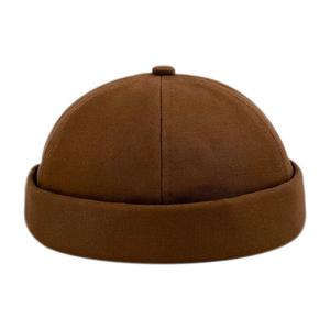 Pur coton de haute qualité nouveau chapeau sans bord rétro bonnet respirant manchette roulée bonnet réglable chapeaux - Product Image 5