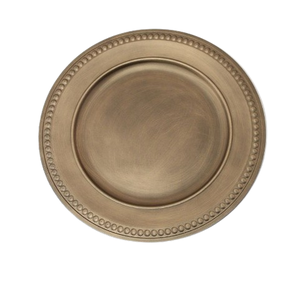 Placas de cargador de metal de diseño personalizado, platos decorativos de lujo para restaurante de diseño exquisito, placas de cargador con acabado plateado - Product Image 6