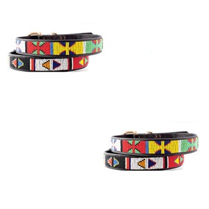 Collier de chien personnalisé collier de chien en perles de rocaille en cuir pur fait à la main et perles de rocaille collier de chien perles de rocaille personnalisées - Product Image 3