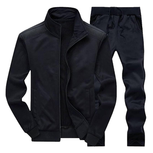 Men's Winter Fleece Hoodie <b>Jogger</b> Set Zipper Tracksuit with DTF DTG Screen and Digital Printing Sublimation in Solid Color - Product Image 5