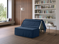 EVERGREENWEB Canapé-lit moderne en acier 2 places convertible pliable extensible avec housse amovible compatible salle à manger chambre