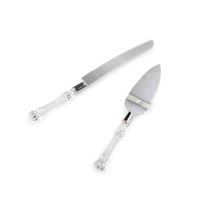 Serveur de gâteau en acier inoxydable poignée en acrylique ensemble de couverts sculpté 2 pièces maison et ustensiles de cuisine restaurants utilisés - Product Image 3