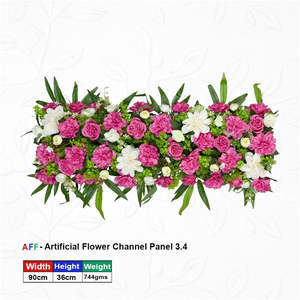 <b>Artificial</b> <b>Flower</b> Factory Radiant Fuchsia & Ivory Channel Panel Deep Pink Peony & White Dahlia Row 90cm Elegant Floral - Product Image 2