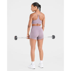 Soutien-gorge de sport mauve violet avec bretelles réglables dans le dos, décolleté en V, nouveau soutien-gorge de sport pour femmes adultes à fort impact, nouveauté - Product Image 3