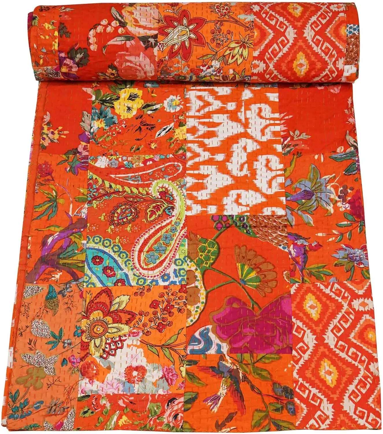 Quilts Te Koop Indian Sari Patchwork Deken Handgemaakte Kantha Quilt Beddeken Sprei Quilting Hippie Alle Maten