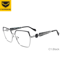FEROCE Fancy Metal Monturas de anteojos de gran tamaño Monturas de vidrio de lujo Gafas ópticas Nuevo diseño Montura de Anteojos