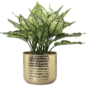 Florero de Metal de Color dorado con diseño martillado con soporte Decoración lujosa para el hogar para impresionantes arreglos florales - Product Image 4