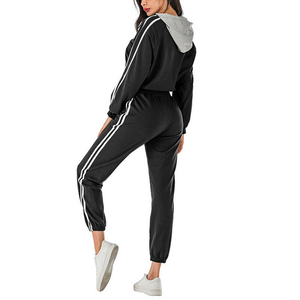 Ensemble de jogging à capuche 100% coton pour homme, avec veste de survêtement et pantalon de survêtement d'équipe, deux pièces - Product Image 4
