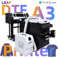 Imprimante DTF pour T-shirts LEAF 24 17 16 13 pouces 60cm 45cm 42cm 33cm 30cm Double Tête avec Secoueur de Poudre, Four de Séchage et Film PET
