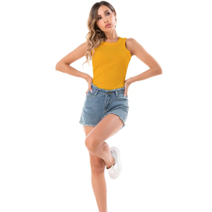 Logo personnalisé pour femmes T-shirts d'impression bouffante 3D mode décontracté tricoté hauts vierges avec nouvelle coupe à manches solides - Product Image 2