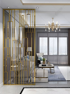 Meilleures ventes de séparateurs de pièce en acier inoxydable de luxe découpés au laser, finition or PVD, panneau coulissant, design moderne pour l'intérieur de la maison, pliable - Product Image 2