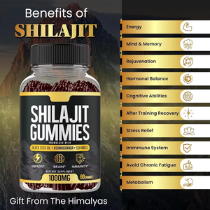 OEM Supply Pure Himalayan Shilajit Gummies pour hommes et femmes Gold Grade Shilajit 60 Gummies pour un regain d'énergie et un soutien immunitaire - Product Image 4