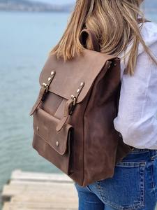 Handmade Distressed Leather School Magnetic Closure Laptop <b>Bag</b> <b>Men</b> Backpack - Product Image 2