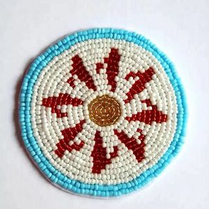 Patch de fleur de perle de conception personnalisée fait à la main patchs de perles appliques sous-verres tapis et tampons pour la décoration de table mariage - Product Image 1