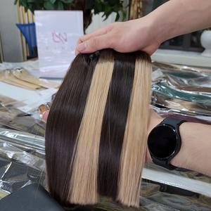 Usine du Vietnam, vente en gros, cheveux humains, couleur Piano, os court, lisse, pour femmes noires - Product Image 5