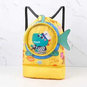 Симпатичный рюкзак с рисунком динозавра крокодила для плавания с рыбьим хвостом Пляжный Рюкзак со шнурком