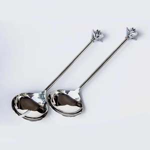 Cuchillo para mantequilla de acero inoxidable, tenedor para ensalada, juego de cuchara con mango de madera para servir alimentos en la cocina - Product Image 3