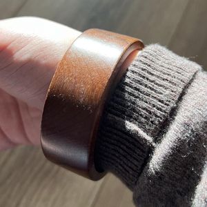 Brazalete y pulsera de madera de diseño consciente, pulseras de madera de tamaño personalizado, brazalete hecho a mano con flores, brazalete de madera - Product Image 3