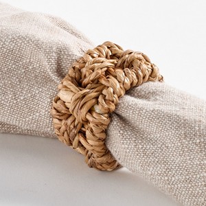 Accesorio de mesa, servilleteros de algas marinas, servilleteros de paja hechos a mano, anillo para fiesta y comedor en casa - Product Image 2