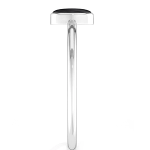 Premium 925 plata esterlina suave cabina bisel ajuste apilable anillo Shungite piedra preciosa pera ovalada redonda para mujeres paquete 12 - Product Image 5