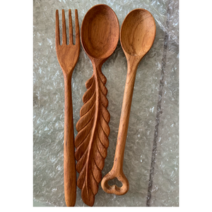 Cuillère en bois vietnamienne avec logo imprimé Outil de cuisine écologique avec expédition rapide - Product Image 1