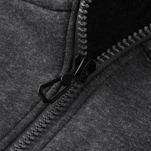 Sweat à capuche épais et surdimensionné pour hommes, 100% coton, grande taille, avec fermeture éclair de 450 g/m² - Product Image 4