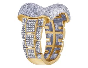 S925 Silver Hip Hop Fully <b>Studded</b> Moissanite Round Cut Diamond VVS Clarity <b>For</b> Wedding Party Ring <b>for</b> <b>Men</b> - Product Image 5