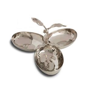 Bandeja de Metal para servicio de hojas con acabado de plata, bandeja de decoración de hojas doradas, venta al por mayor, Exportación de la India - Product Image 1