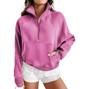 Athletic Wear Women Quarter <b>Zip</b> Sweatshirt <b>Half</b> <b>Zip</b> Fleece Hoodie Mock Neck Pullover Loose Fit Workout <b>Jumper</b> With Pocket 2026 - Product Image 1