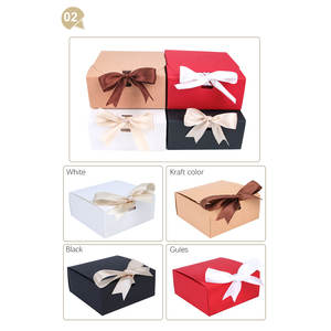 5 uds/10 uds/caja de regalo de cartón negro blanco piel de vaca rojo fiesta embalaje cartón se puede personalizar tamaño Impresión logotipo - Product Image 4