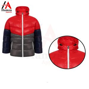 OEM ligero 300 GSM poliéster aislado rojo gris azul marino hombres a prueba de viento con capucha abrigo de invierno al aire libre estilo de la calle - Product Image 5