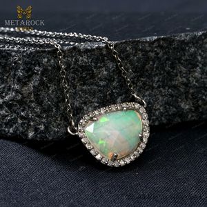 Olid-collar de diamantes de ópalo natural, joyería de alta calidad de 925 S, nuevo diseño - Product Image 3