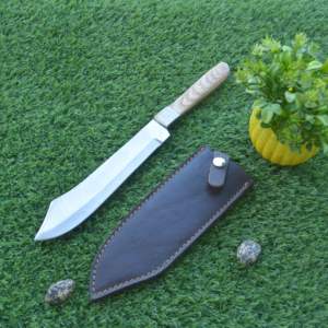 มีดสแตนเลสเกรดอุตสาหกรรมสำหรับล่าสัตว์มีจุดแบบตายตัวด้ามจับไม้ยังชีพกลางแจ้ง - Product Image 4