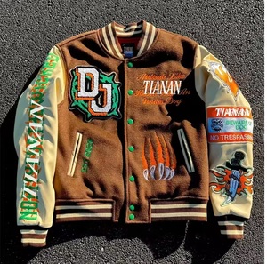 Fabricante de Ropa Urbana, Chaqueta Universitaria de Béisbol de Invierno Personalizada al por Mayor, 100% Algodón, Talla Grande para Hombre - Product Image 3