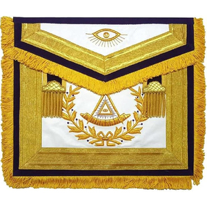 Delantal Master Mason con insignia plateada de cuero genuino - Product Image 3