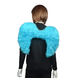 Large Costume Wings Manufacturer Hot-Selling White Black Large 100cm Decoration Natural Bulk Costume Angel Feather Wings Photos For Halloween Party