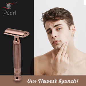 มีดโกนนิรภัยสำหรับผู้ชายมีดโกน L-55บลัชไวน์ไข่มุกใบมีดสแตนเลสเพื่อการตัดแต่งขนที่ปลอดภัยและสะดวกสบาย - Product Image 2