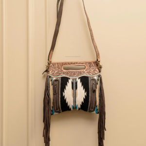 Phong cách phương Tây tay Dụng cụ Da yên chăn tua Crossbody Túi cho phụ nữ Phía Tây hàng đầu xử lý Cowgirl che giấu Carry PURSE - Product Image 5