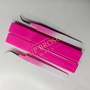 แหนบปลายไฟเบอร์ด้ามเพชรแหนบเคลือบผงสีแยกโค้งทำจากสเตนเลสสตีล - Product Image 3