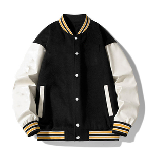 Chaqueta Deportiva Varsity Unisex Personalizable al por Mayor con Mangas de Cuero, Chaquetas Lisas para Hombre para Invierno, Últimos Diseños - Product Image 1