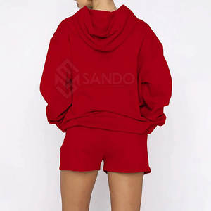 Conjunto de sudadera con capucha de algodón y poliéster para mujer, conjunto de Sudadera con capucha de secado rápido para mujer, conjunto de Sudadera con capucha de manga larga para mujer a la venta - Product Image 3