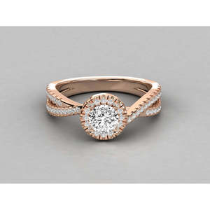 Bague pour femme en or 18 carats avec diamant solitaire rond de laboratoire, bagues en diamant brillant - Product Image 6