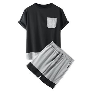 Conjunto de camiseta y pantalones cortos con logotipo personalizado de alta calidad para hombre, ropa deportiva de verano, ropa informal personalizada para correr de algodón, conjuntos cortos para hombre - Product Image 4
