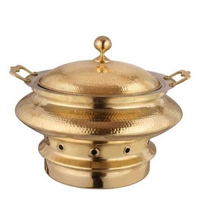 Plato de frotamiento de alimentos con acabado dorado de diseño martillado para hoteles y restaurantes Plato de frotamiento de diseño italiano para mantener la comida - Product Image 4