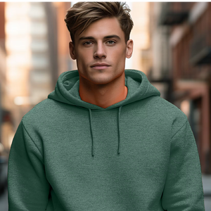 Sudadera con capucha informal de 400gsm de alta calidad ODM/OEM, patrón sólido de invierno, etiqueta de cuello personalizada, bolsillo de canguro, técnica teñida lisa - Product Image 1
